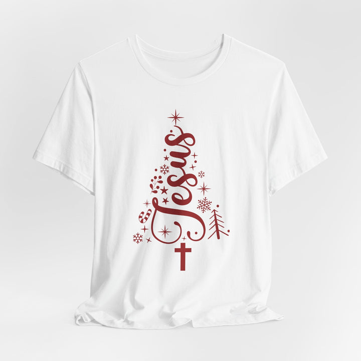 Jesus Intertwined Christmas Tree - Unisex Crew-Neck Tee   T-Shirt Joy & Country