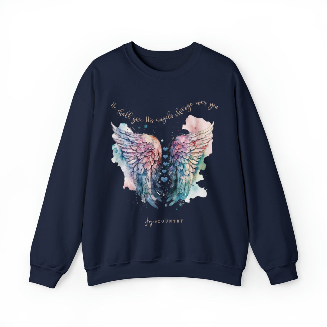 He Shall Give His Angels Charge Over You - Unisex Crew-Neck Sweatshirt   Sweatshirt Joy & Country