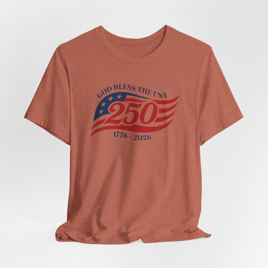 God Bless The USA 250th Anniversary Flag 1776-2026 - Unisex Crew-Neck Tee