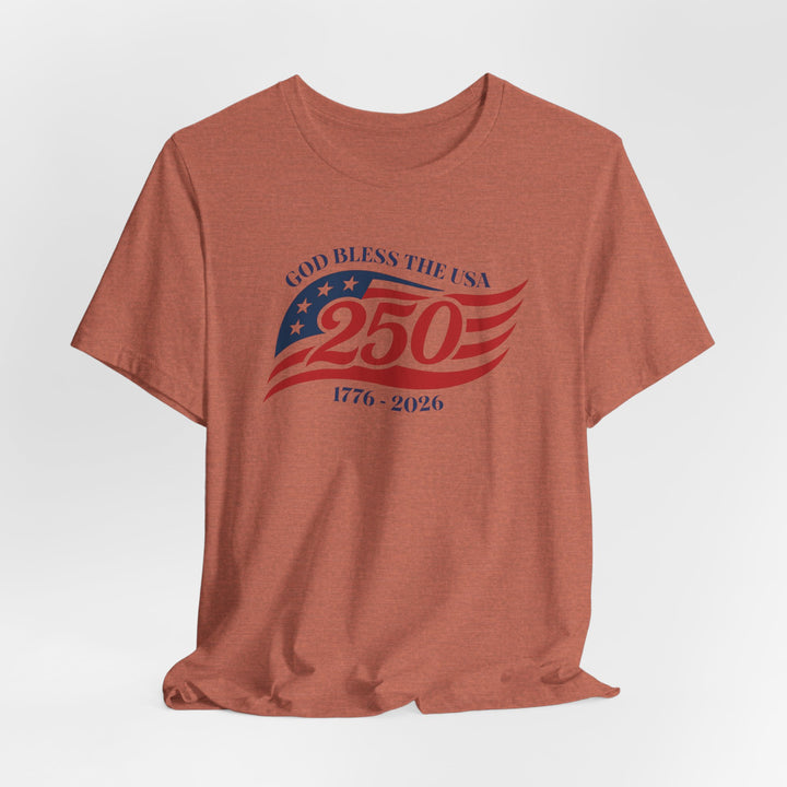 God Bless The USA 250th Anniversary Flag 1776-2026 - Unisex Crew-Neck Tee