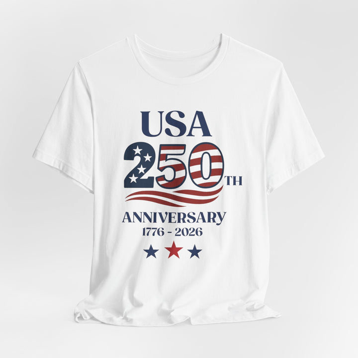 USA American Flag 250th Anniversary 1776-2026 - Unisex Crew-Neck Tee   T-Shirt Joy & Country