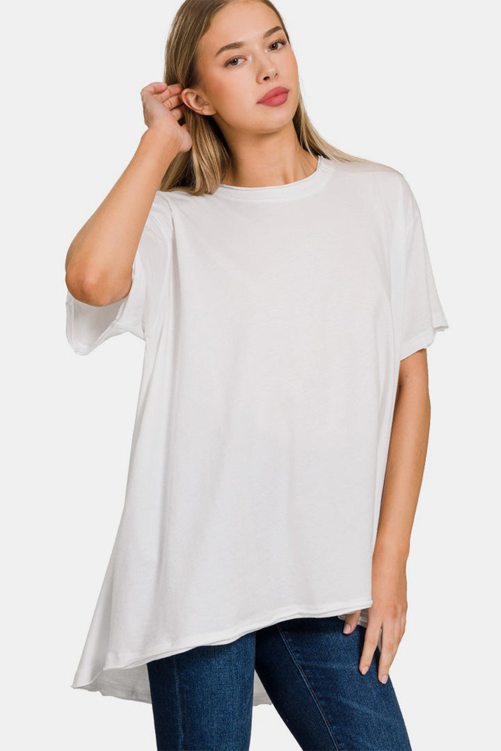 Comfy Basics Oversized Hi-Lo Cotton T-Shirt