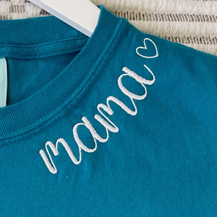 [PREORDER UNTIL 4/9] Mama Embroidered Collar Tee (8 Colors) ***SHIPS LATE APRIL