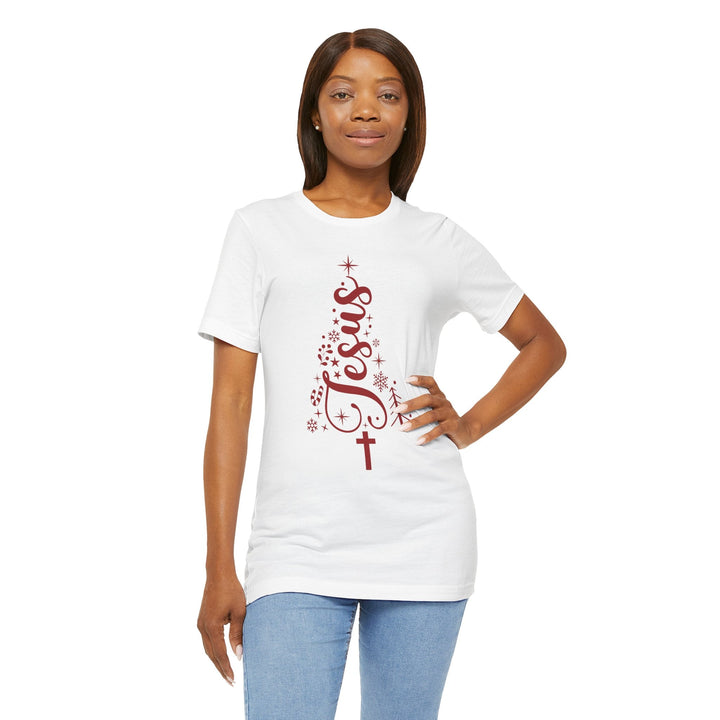 Jesus Intertwined Christmas Tree - Unisex Crew-Neck Tee   T-Shirt Joy & Country