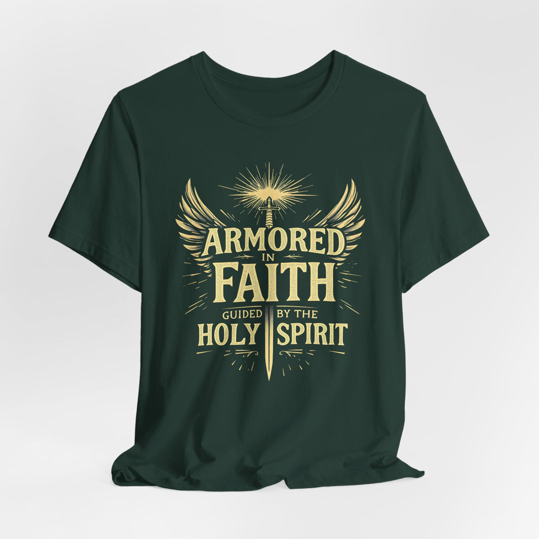 Armored In Faith. Guided By The Holy Spirit - Unisex Crew-Neck Tee - Joy & Country