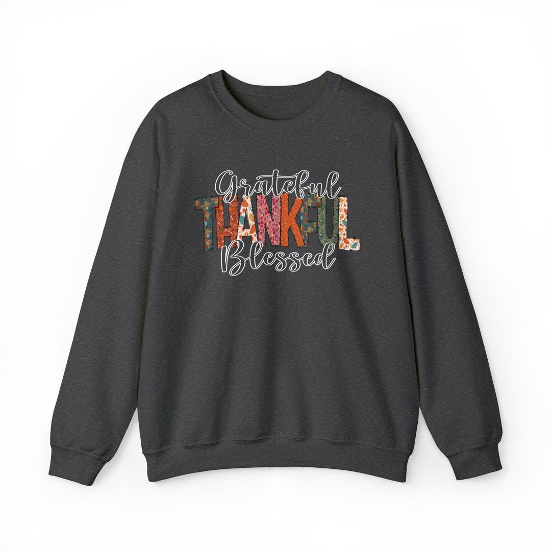 Grateful, Thankful, Blessed Patterns - Unisex Crew-Neck Sweatshirt   Sweatshirt Joy & Country