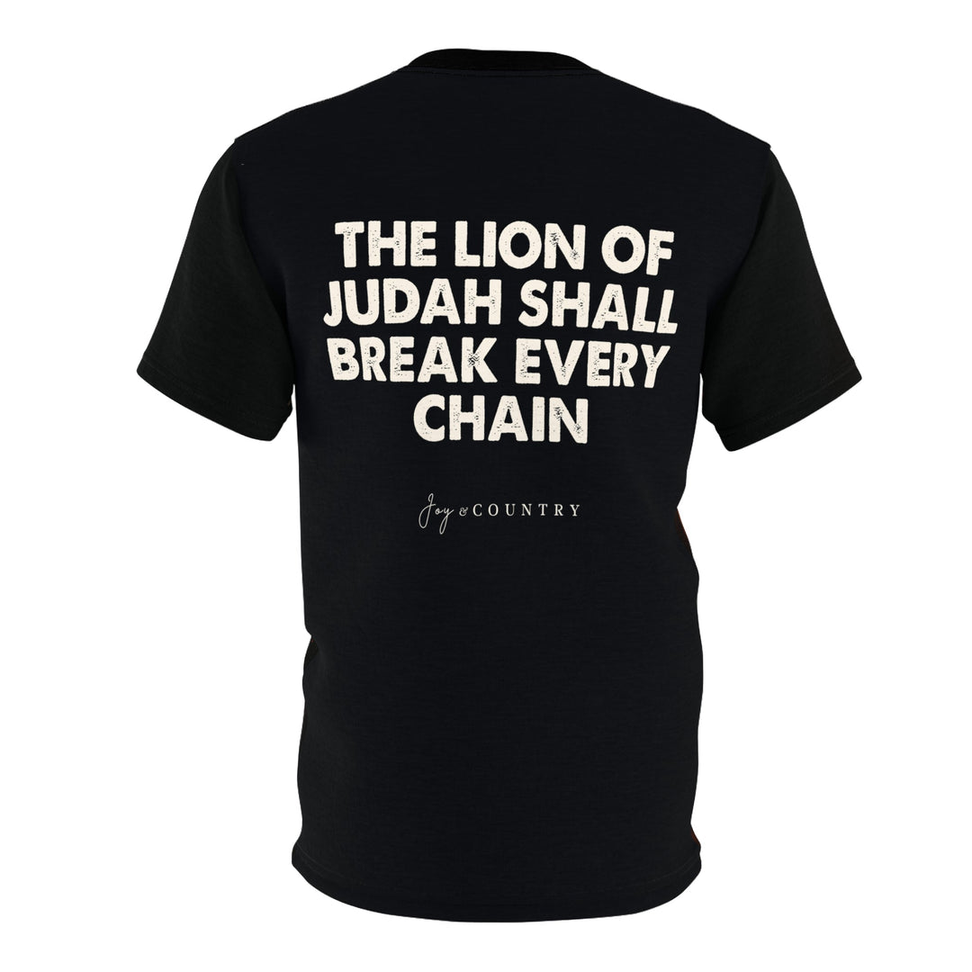 [FINAL SALE] - The Lion Of Judah Shall Break Every Chain - Unisex Premium Crew-Neck Tee - JC Exclusive