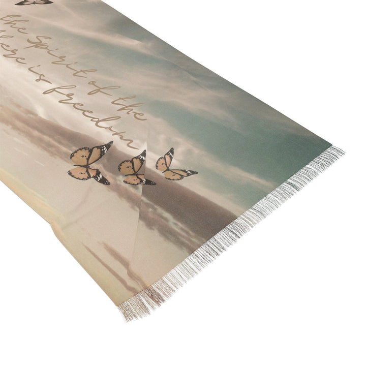 Where The Spirit Of The Lord Is, There Is Freedom - Semi-Translucent Lightweight Inspirational Wrap Scarf   Scarves Joy & Country