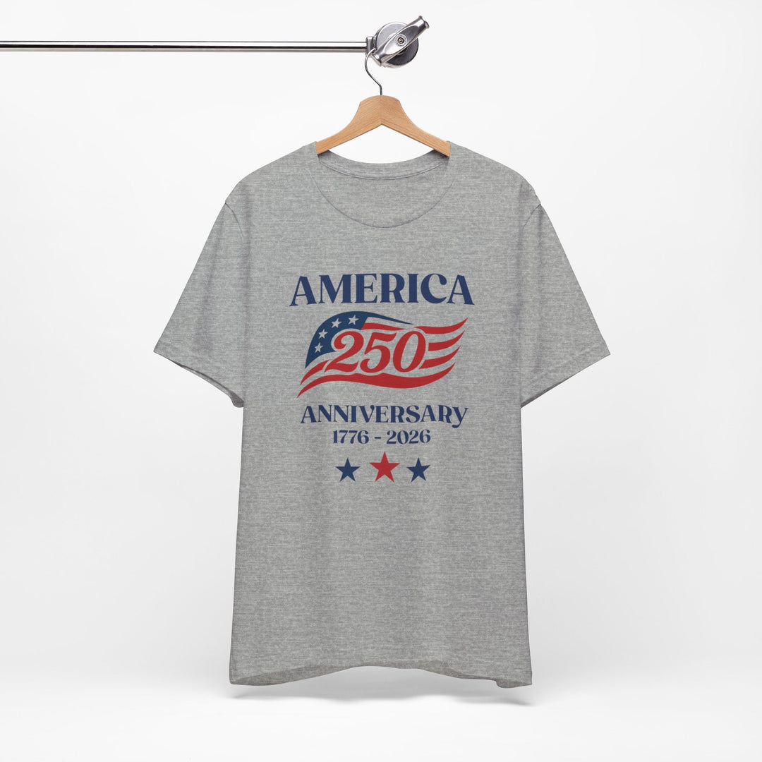 America 250th Anniversary Flag 1776-2026 With Stars - Unisex Crew-Neck Tee   T-Shirt Joy & Country