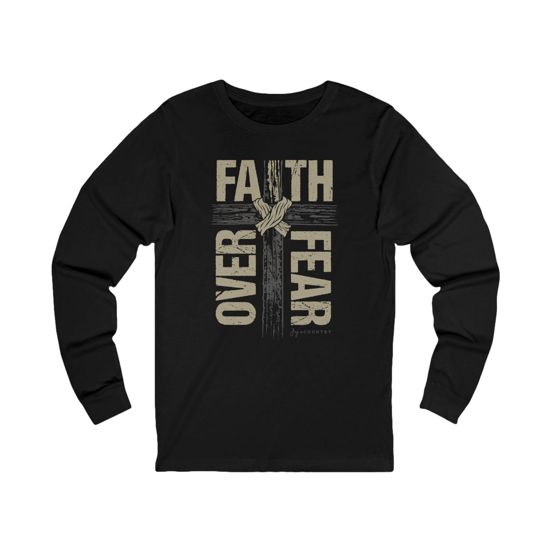 Faith Over Fear Cross Design - Unisex Jersey Long Sleeve Tee