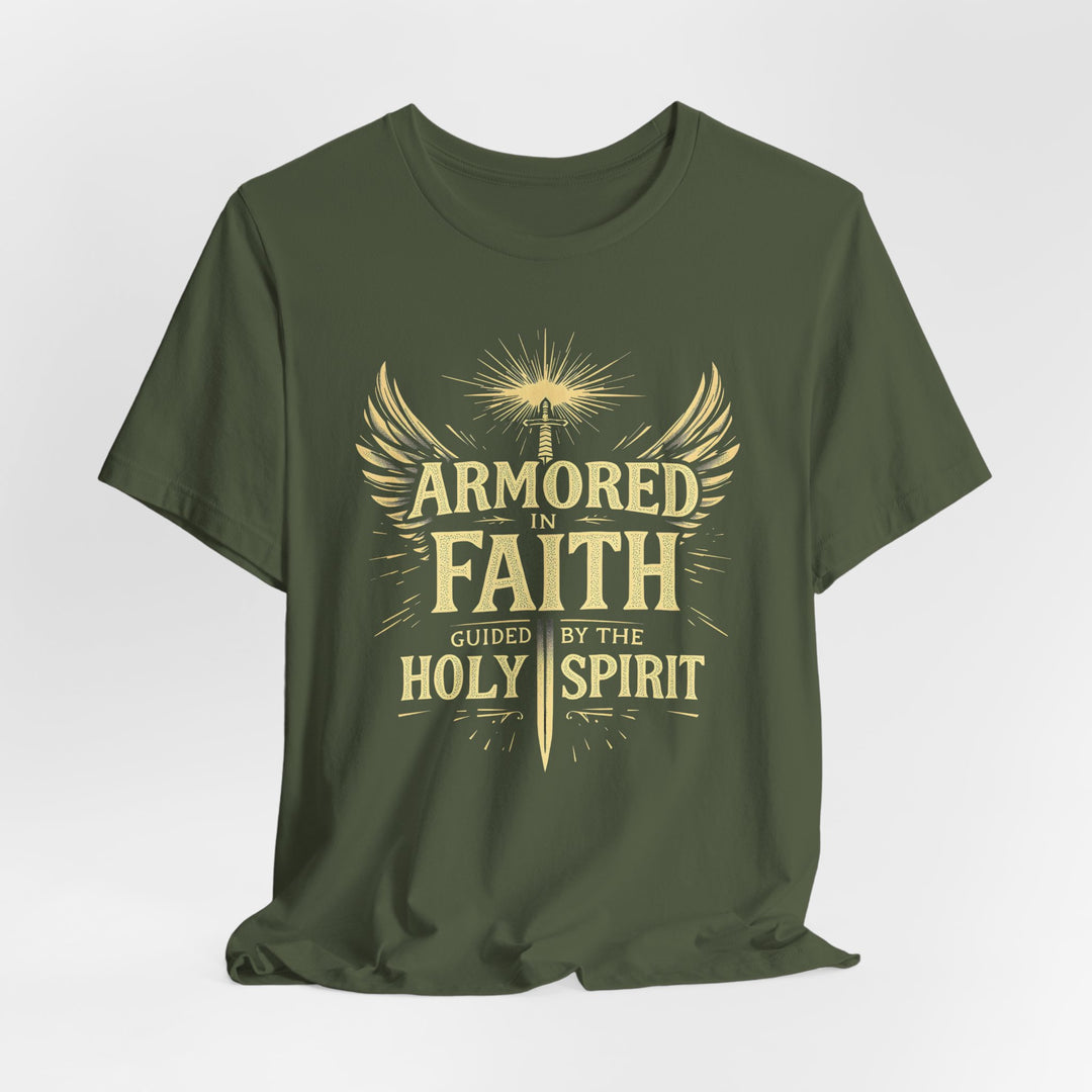 Armored In Faith. Guided By The Holy Spirit - Unisex Crew-Neck Tee - Joy & Country