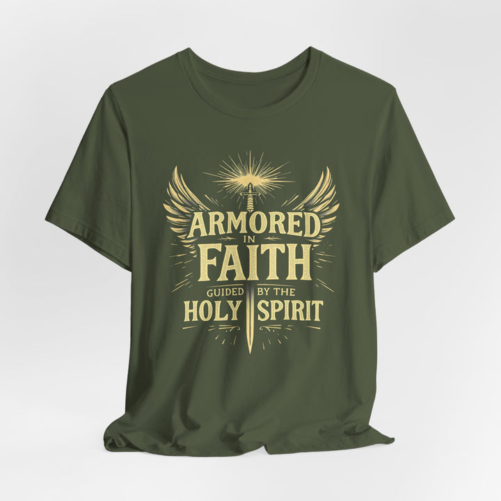 Armored In Faith. Guided By The Holy Spirit - Unisex Crew-Neck Tee - Joy & Country