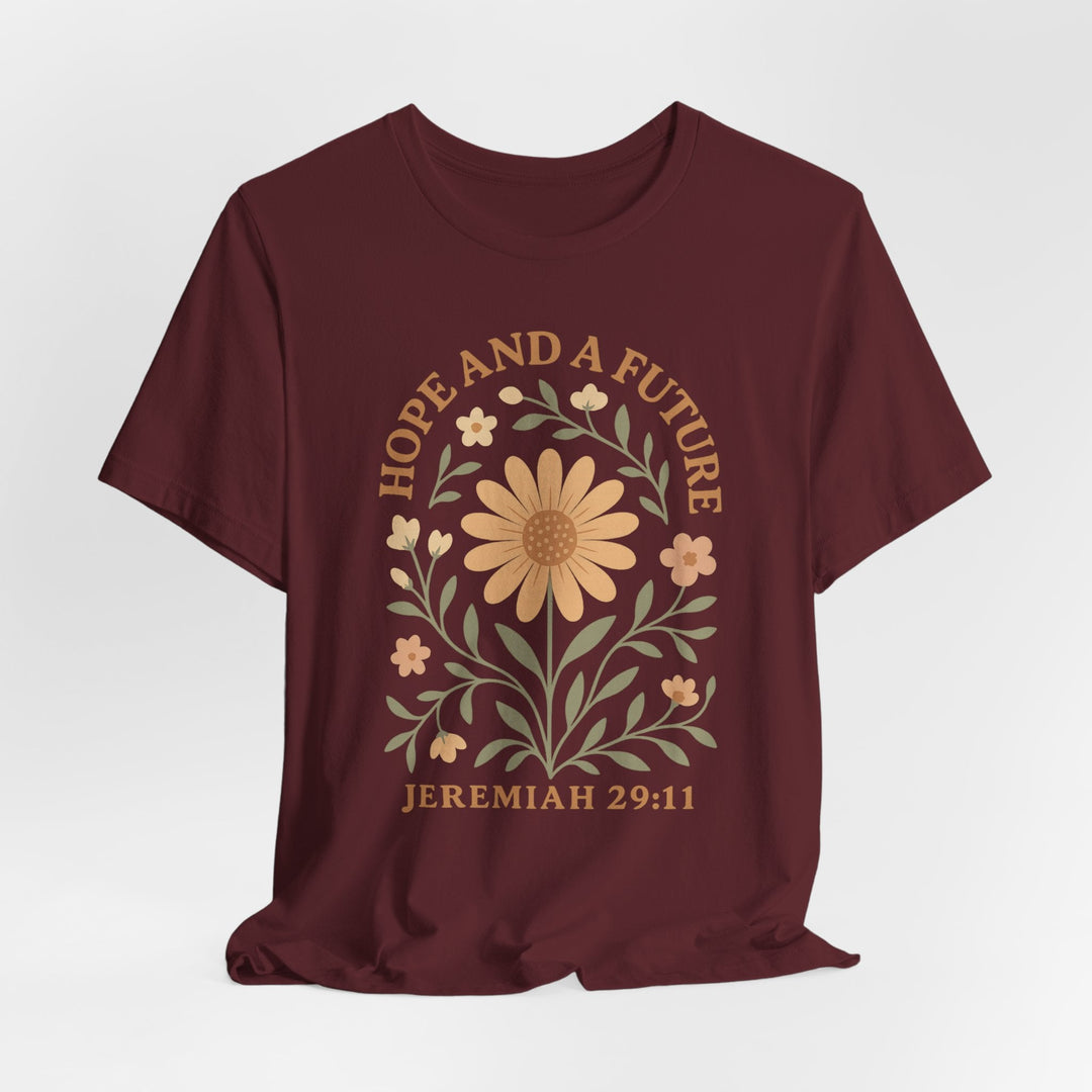 Hope And A Future Floral Arch Jeremiah 29:11 - Unisex Crew-Neck Tee   T-Shirt Joy & Country