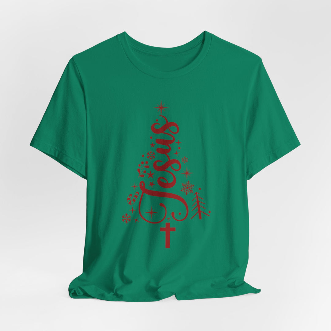 Jesus Intertwined Christmas Tree - Unisex Crew-Neck Tee   T-Shirt Joy & Country