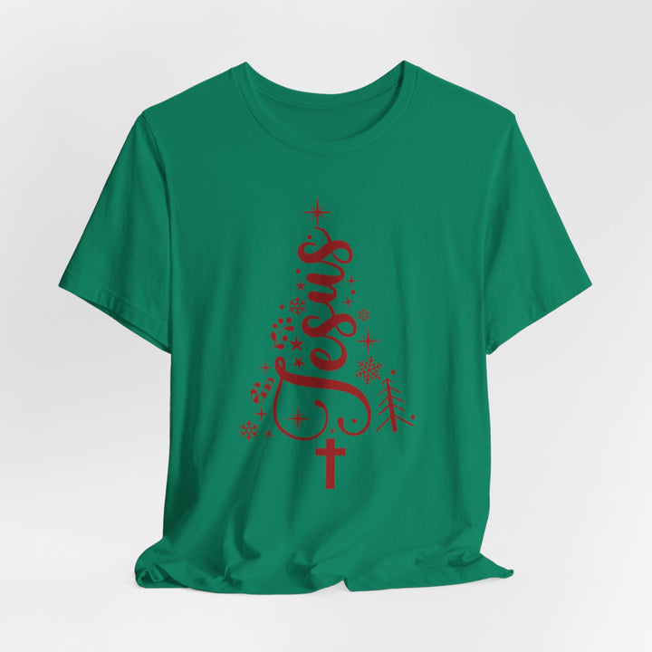 Jesus Intertwined Christmas Tree - Unisex Crew-Neck Tee   T-Shirt Joy & Country