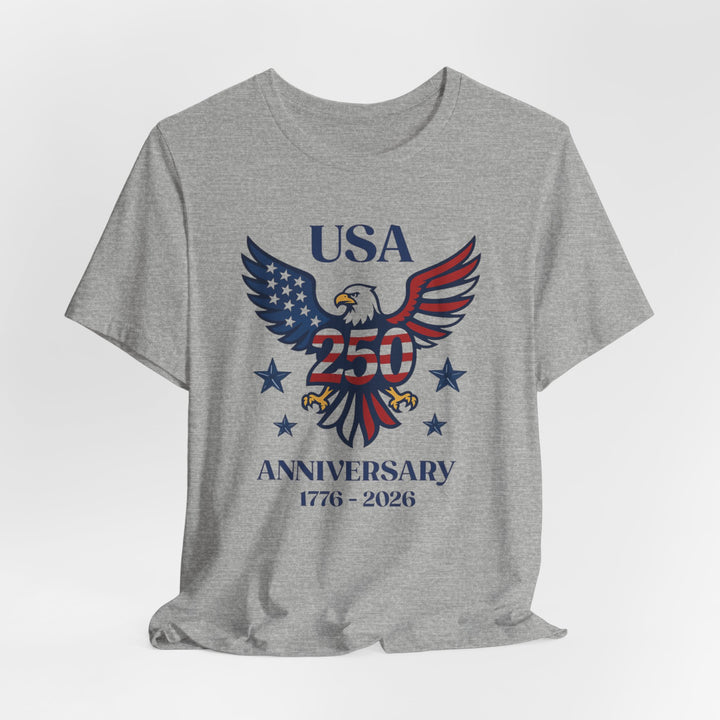 USA 250th Anniversary American Flag Eagle 1776-2026 - Unisex Crew-Neck Tee