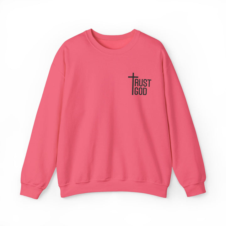[Embroidered] Trust God Cross Design - Unisex Crew-Neck Sweatshirt   Sweatshirt Joy & Country