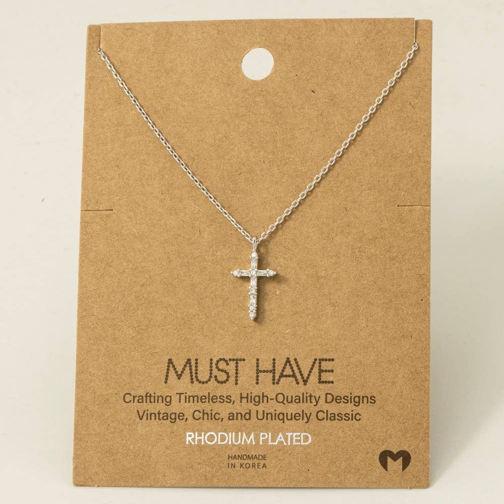 Shine Bright Petite Cross Pendant Necklace