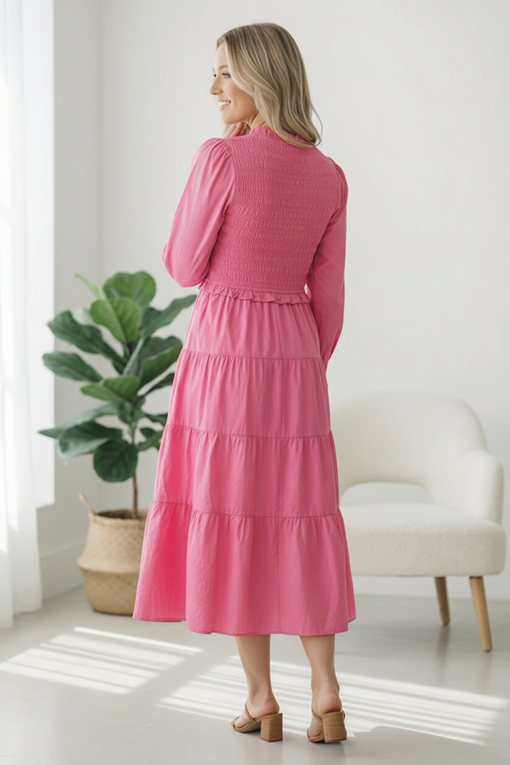On a Sugar Rush Smocked Midi Dress    Joy & Country