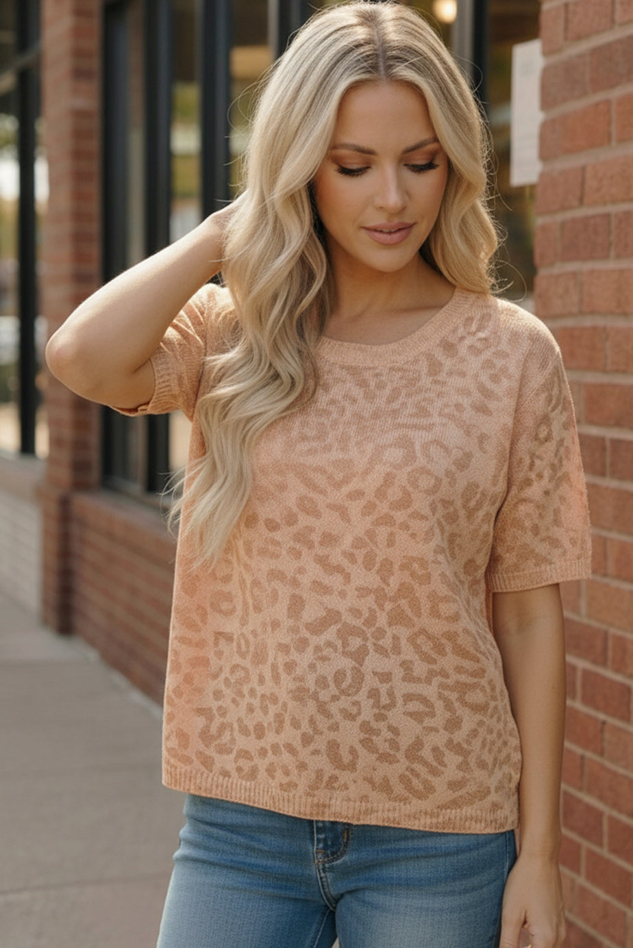 Blush Safari Knit Tee    Joy & Country