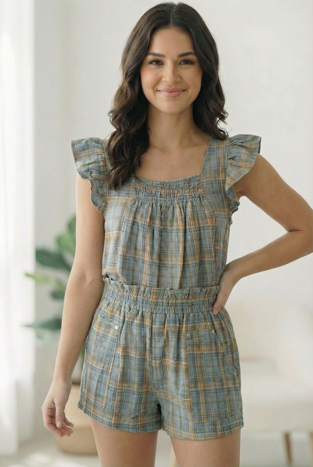 A Country Weekend Blue Plaid Set    Joy & Country