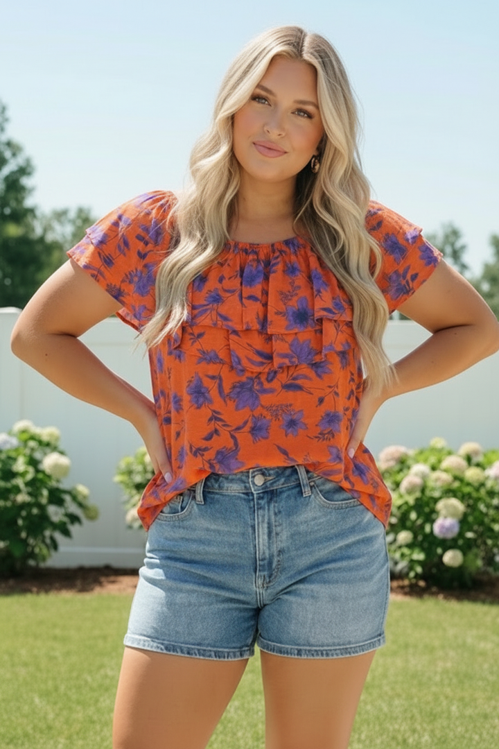 Beautiful Bloom Ruffle Top
