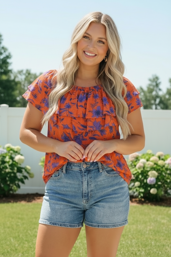 Beautiful Bloom Ruffle Top