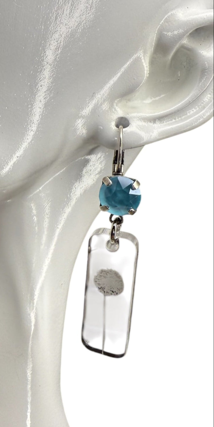 [PRE-ORDER] Crystal Acrylic Floral-Engraved Lever-Back Earrings [SHIPS IN 1-2 WEEKS]