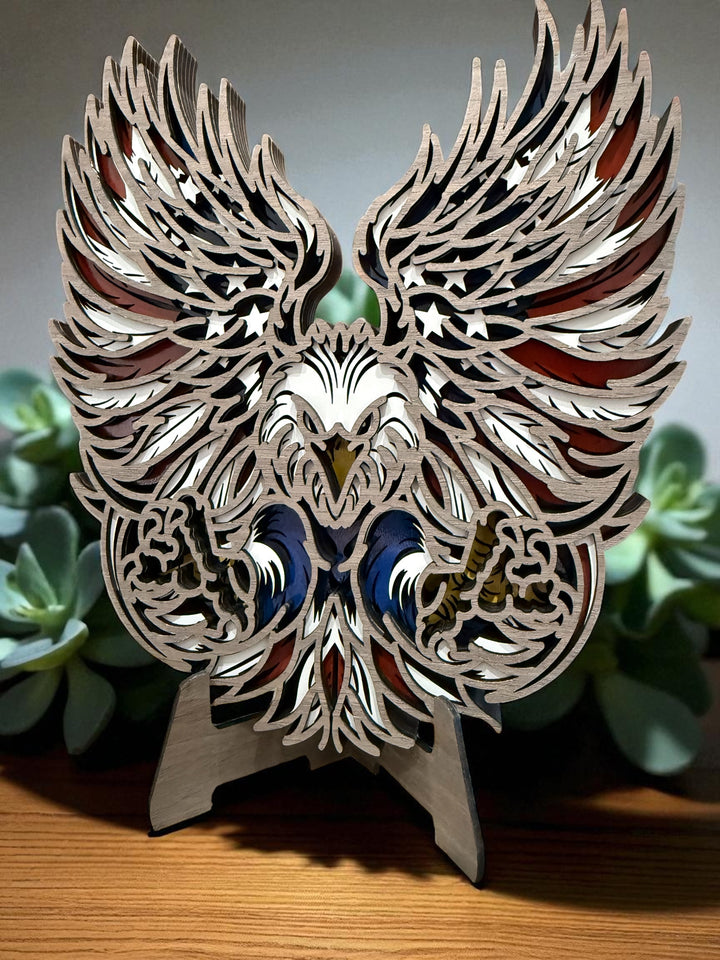 [PRE-ORDER] American Eagle Spread Wings Handmade 3D Wooden Sign | Made in the USA [SHIPS IN 2-3 WEEKS]