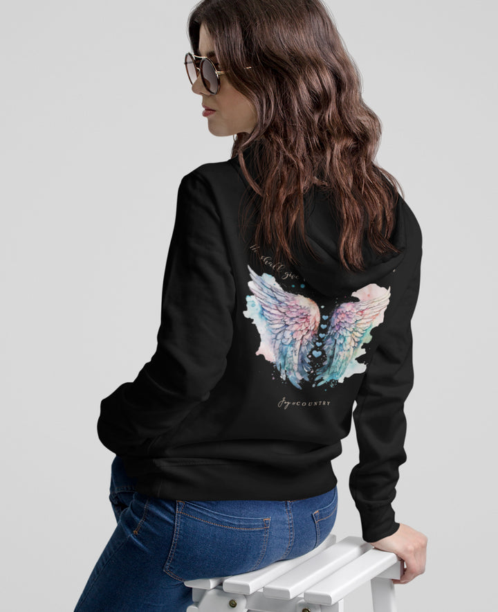 He Shall Give His Angels Charge Over You - Back Print - Unisex Hoodie Sweatshirt
