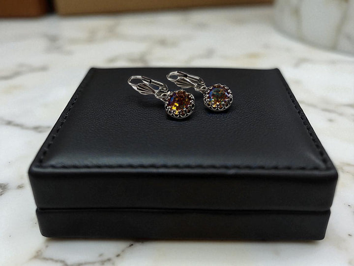 [PRE-ORDER] Timeless Charm Antique-Style Crystal With Shell Detail Lever-Back Earrings [SHIPS IN 1-2 WEEKS]