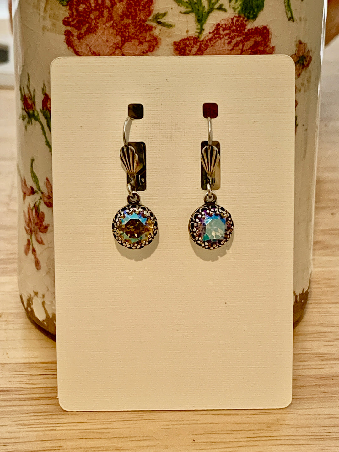 [PRE-ORDER] Timeless Charm Antique-Style Crystal With Shell Detail Lever-Back Earrings [SHIPS IN 1-2 WEEKS]