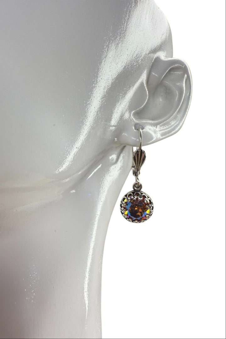 [PRE-ORDER] Timeless Charm Antique-Style Crystal With Shell Detail Lever-Back Earrings [SHIPS IN 1-2 WEEKS]