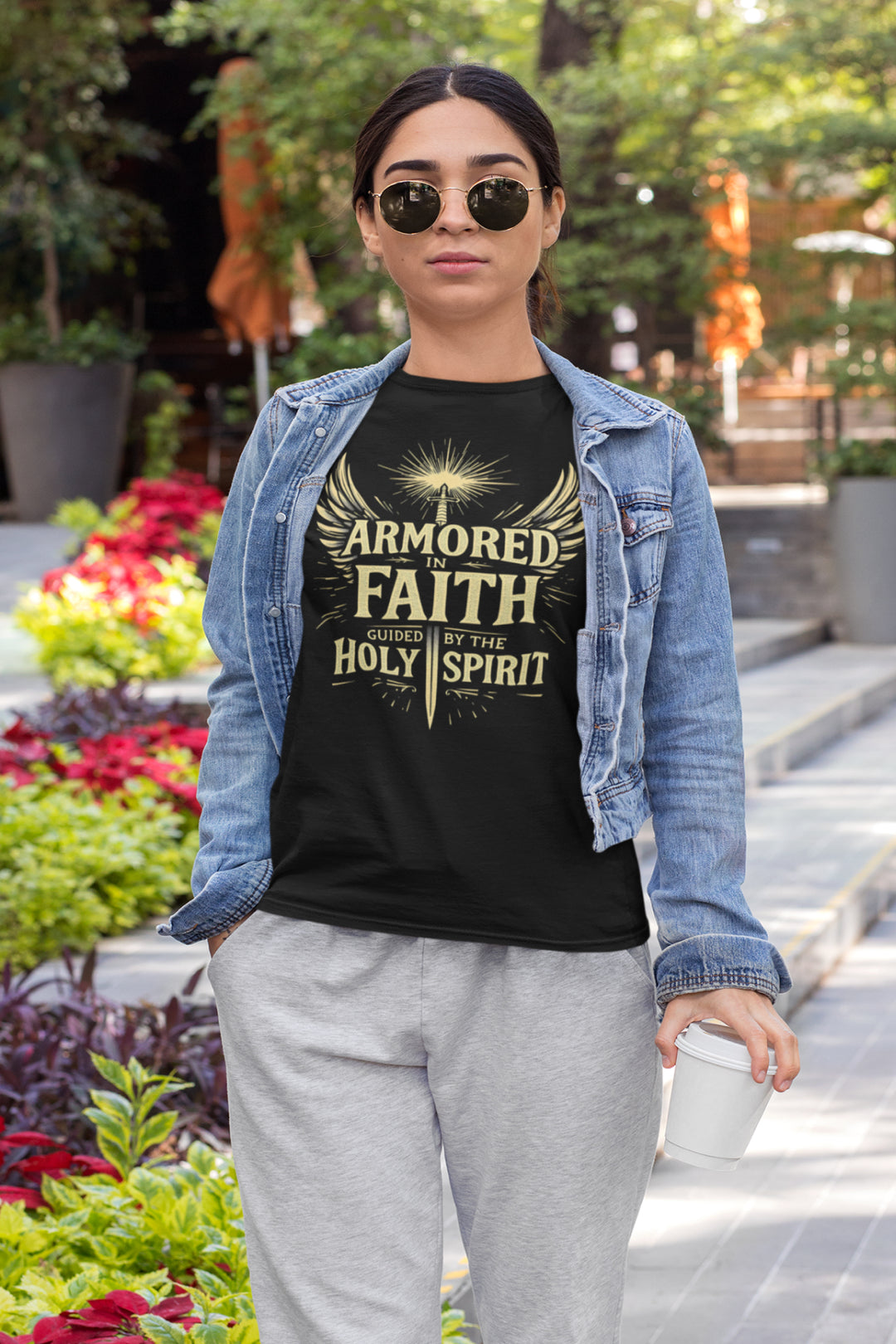 Armored In Faith. Guided By The Holy Spirit - Unisex Crew-Neck Tee - Joy & Country