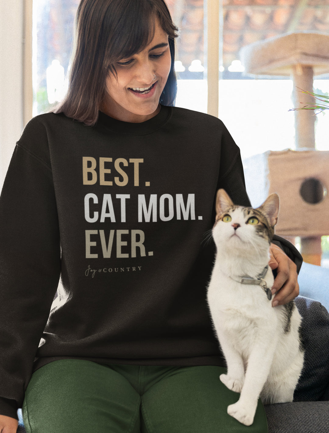 Best Cat Mom Ever - Unisex Crew-Neck Sweatshirt