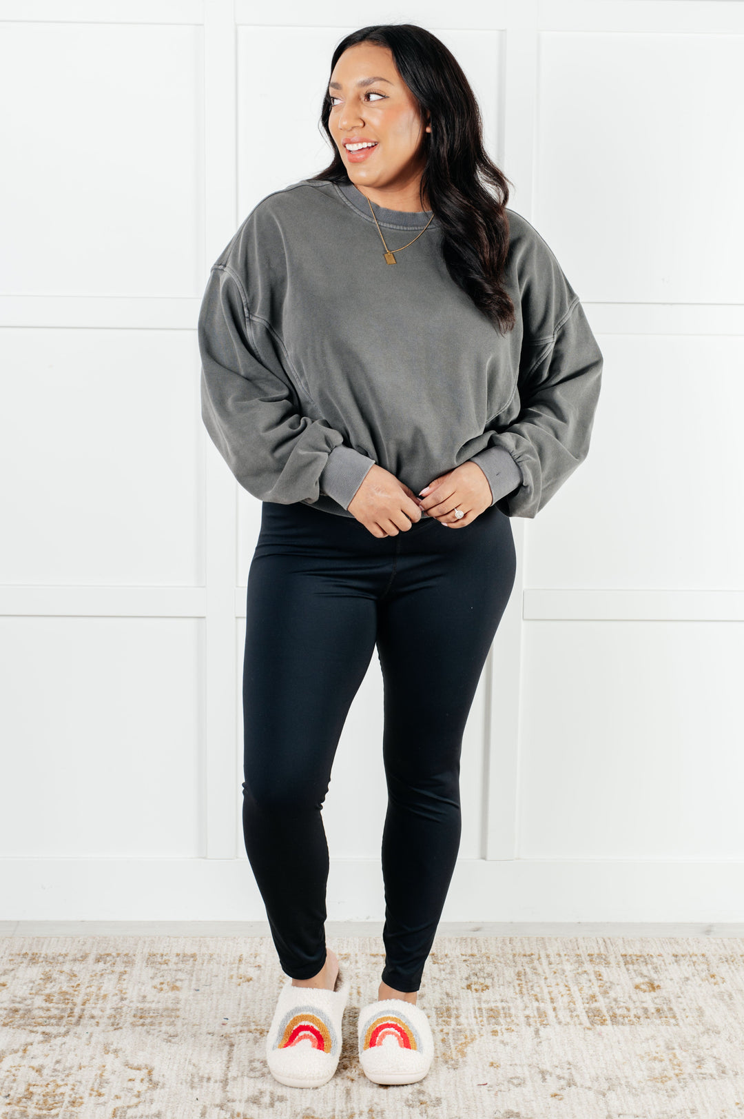 Comfy Days Soft Fleece Pullover - Ash Black - Joy & Country