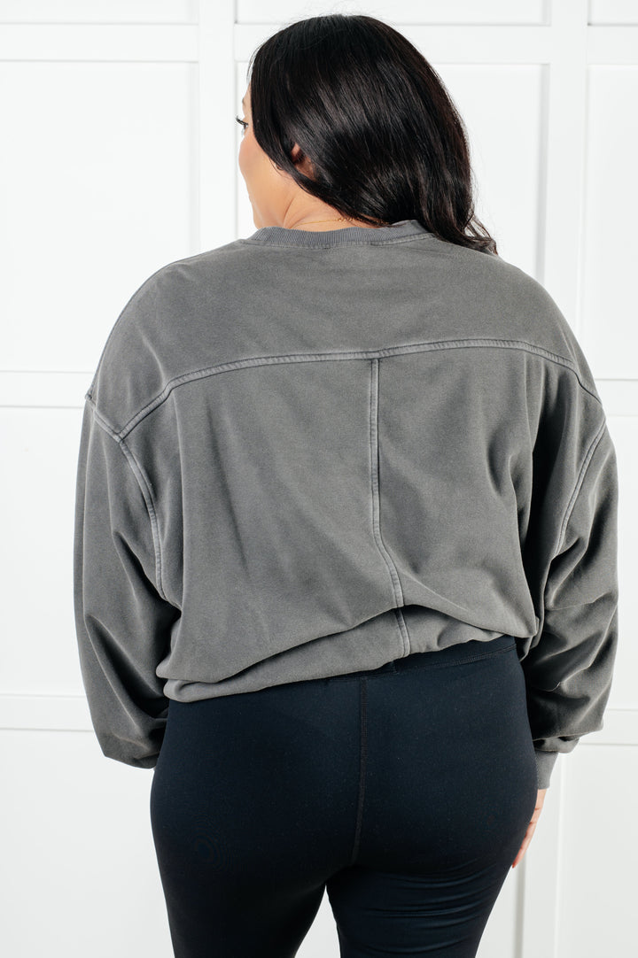 Comfy Days Soft Fleece Pullover - Ash Black - Joy & Country