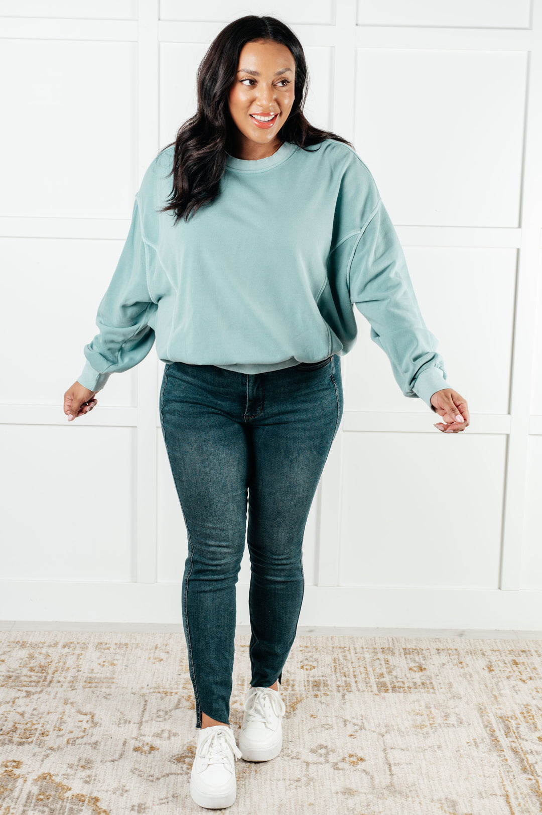 Comfy Days Soft Fleece Pullover - Blue Grey - Joy & Country