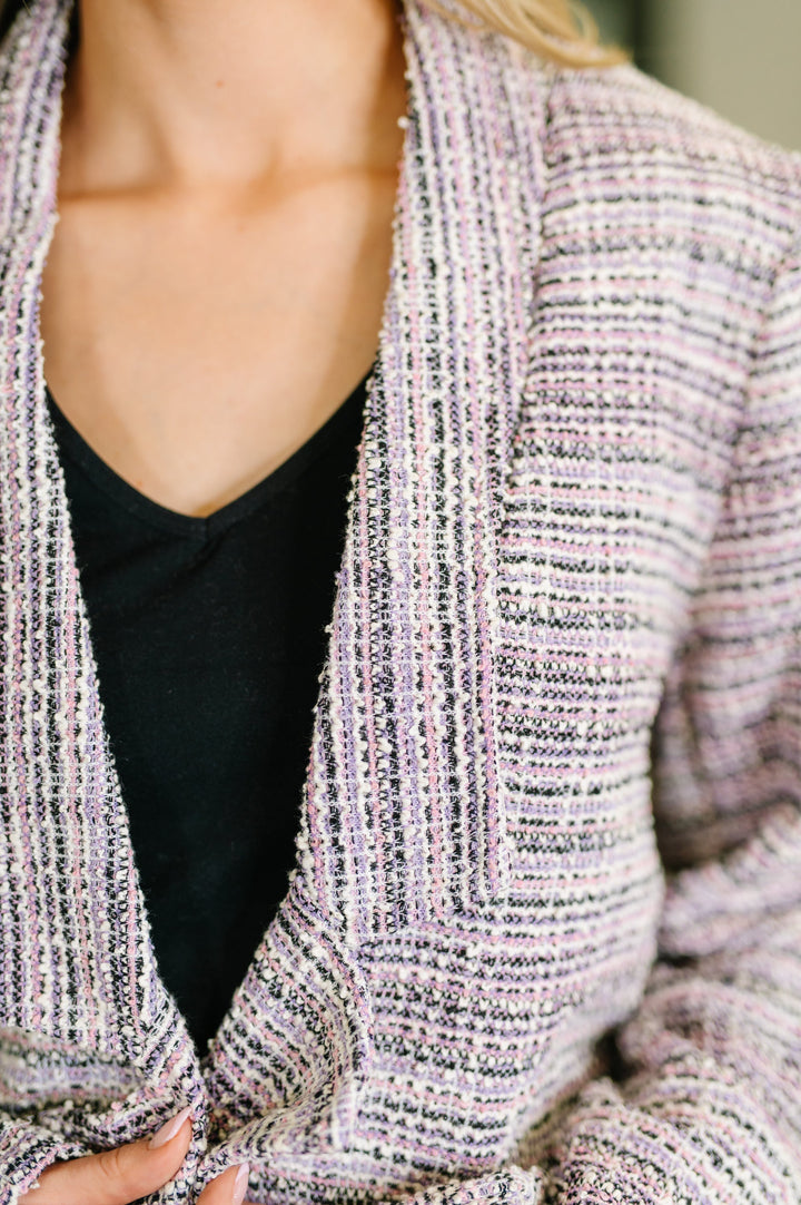 Brixton Tweed Midi Blazer in Lavender Ivory   Womens Joy & Country