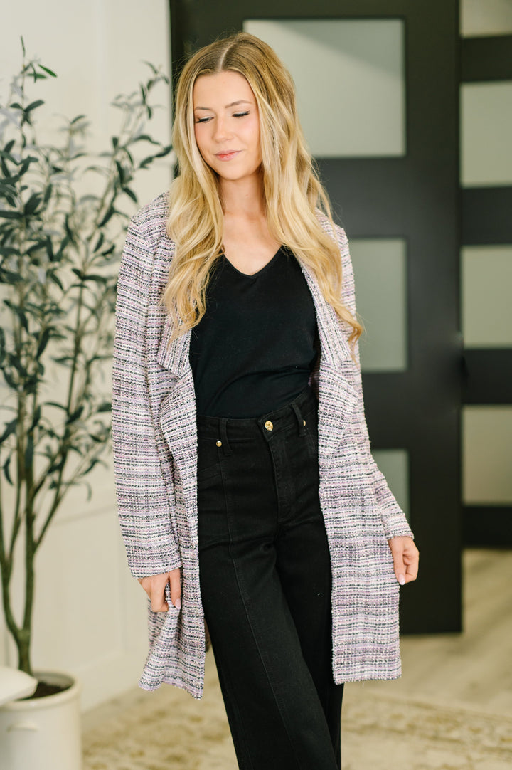 Brixton Tweed Midi Blazer in Lavender Ivory   Womens Joy & Country