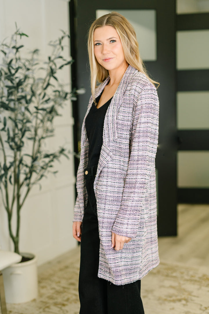 Brixton Tweed Midi Blazer in Lavender Ivory   Womens Joy & Country