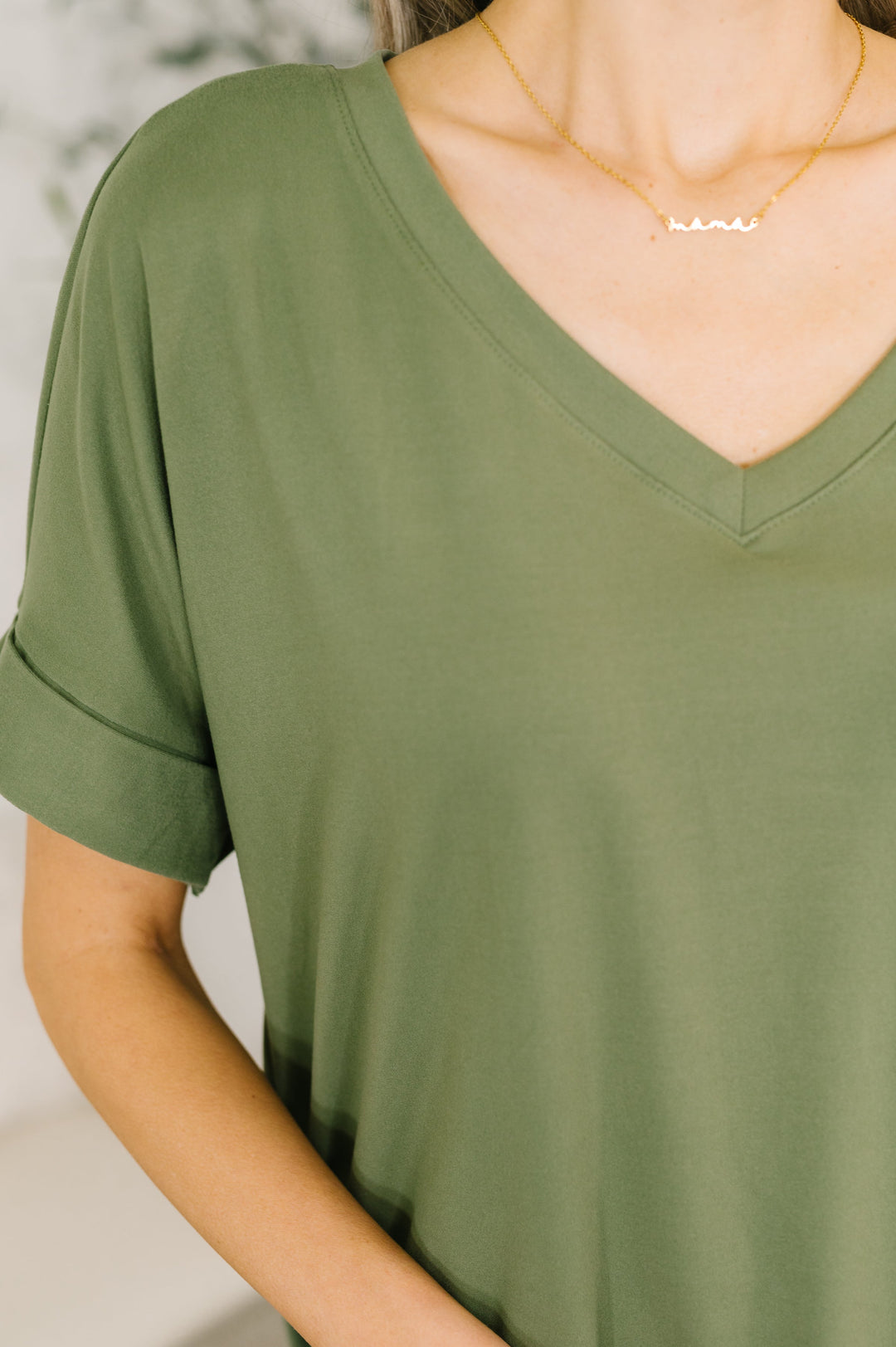 Buttery Soft V-Neck Bike Short Set in Light Olive   Womens Joy & Country