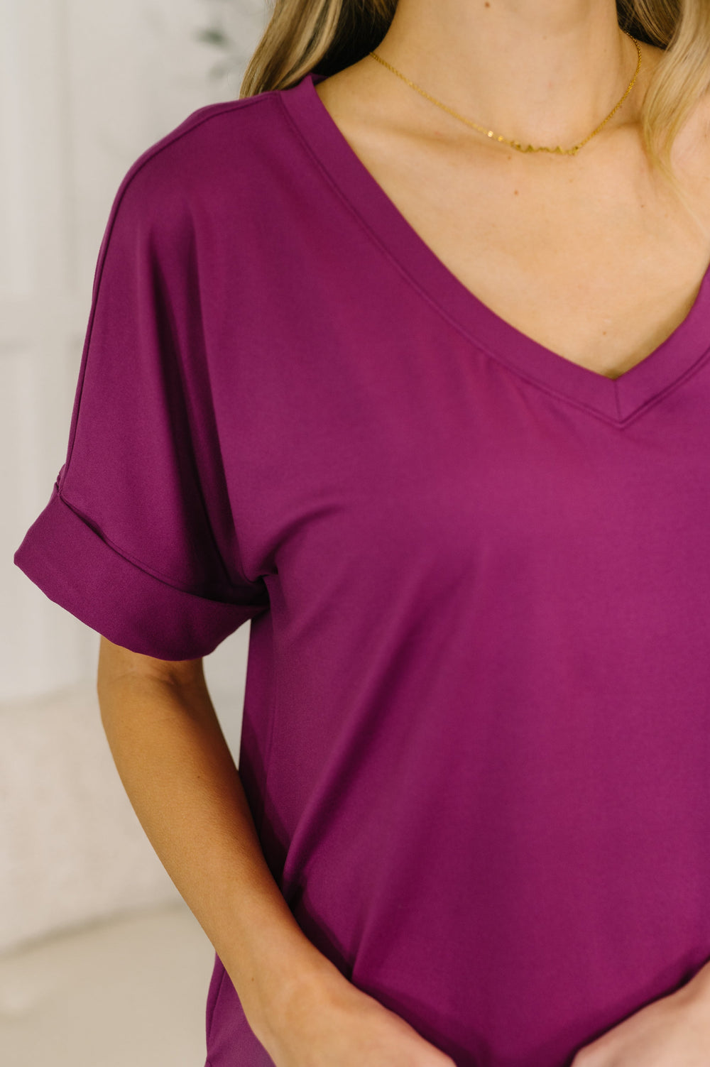 Buttery Soft V-Neck Bike Short Set in Lt Plum   Womens Joy & Country