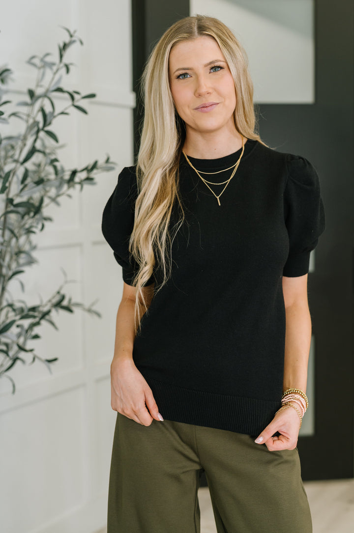 Casually Classy Puff Sleeve Blouse in Black   Womens Joy & Country