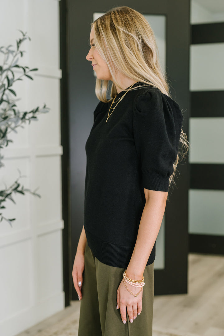 Casually Classy Puff Sleeve Blouse in Black   Womens Joy & Country
