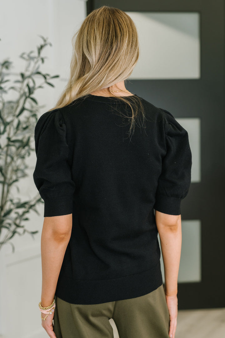 Casually Classy Puff Sleeve Blouse in Black   Womens Joy & Country
