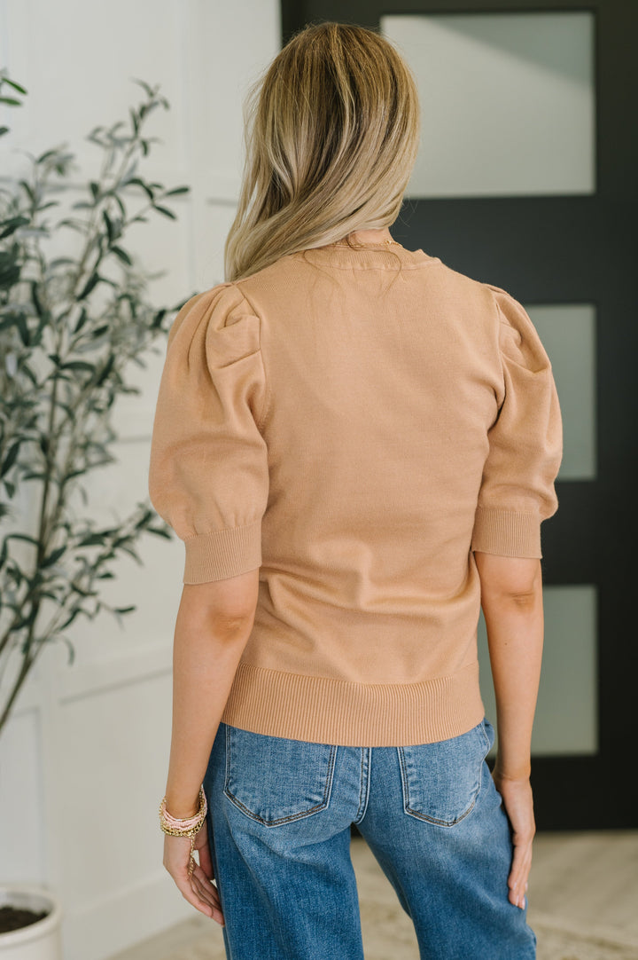 Casually Classy Puff Sleeve Blouse in Brush   Womens Joy & Country