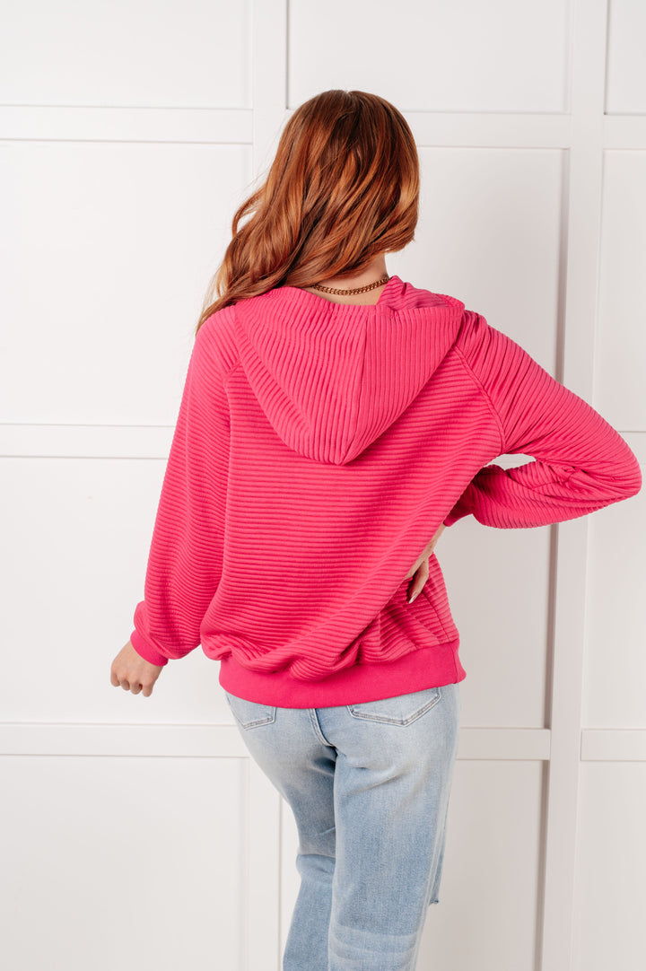 Casual Play Textured Hoodie - Rose - Joy & Country