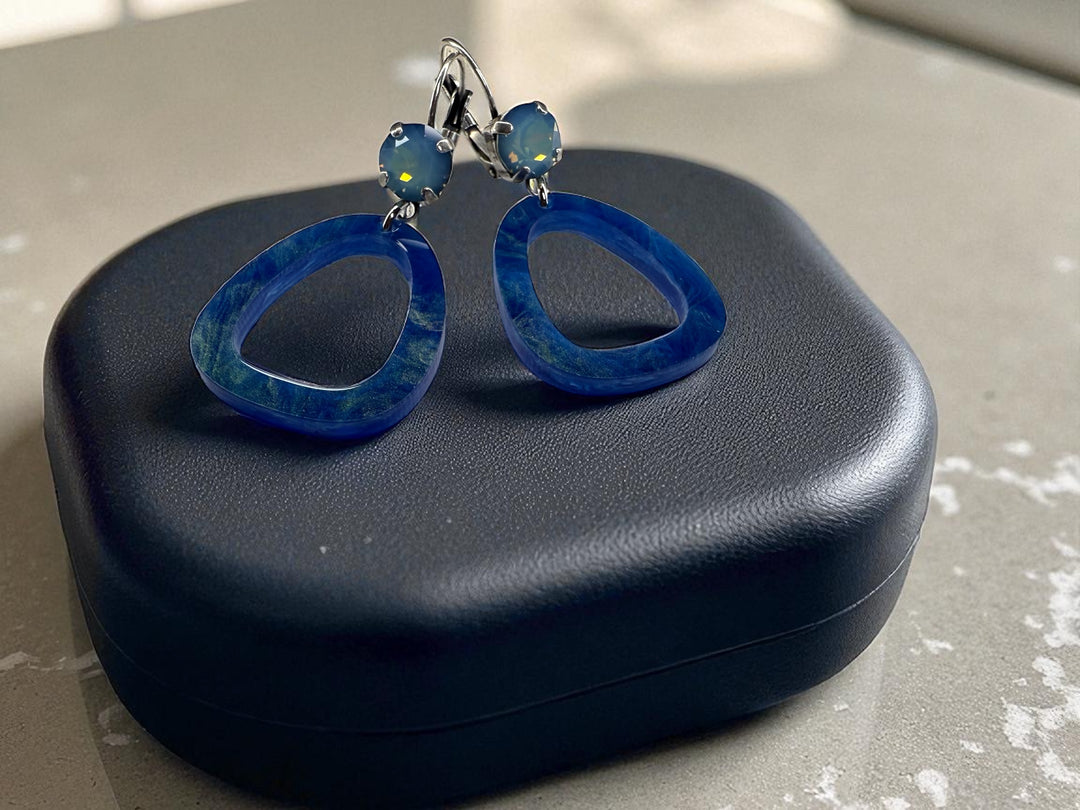 [PRE-ORDER] Crystal Acrylic Open Drop Lever-Back Earrings [SHIPS IN 1-2 WEEKS]