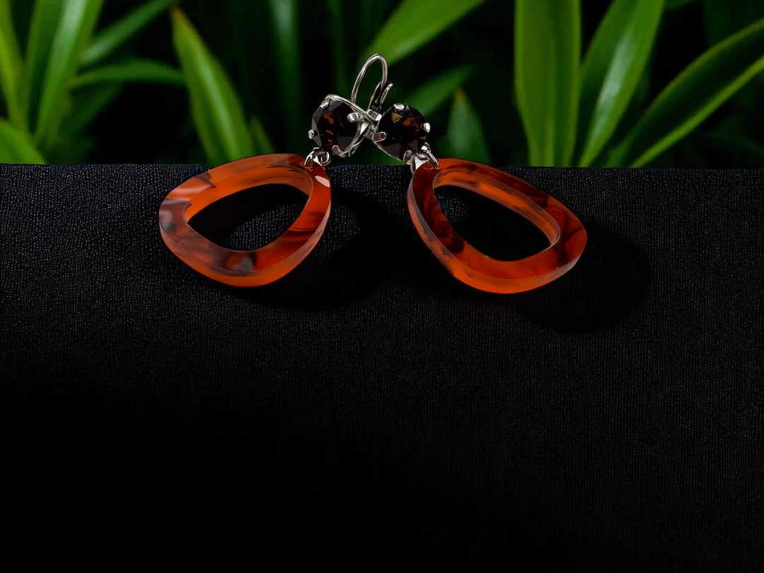 [PRE-ORDER] Crystal Acrylic Open Drop Lever-Back Earrings [SHIPS IN 1-2 WEEKS]